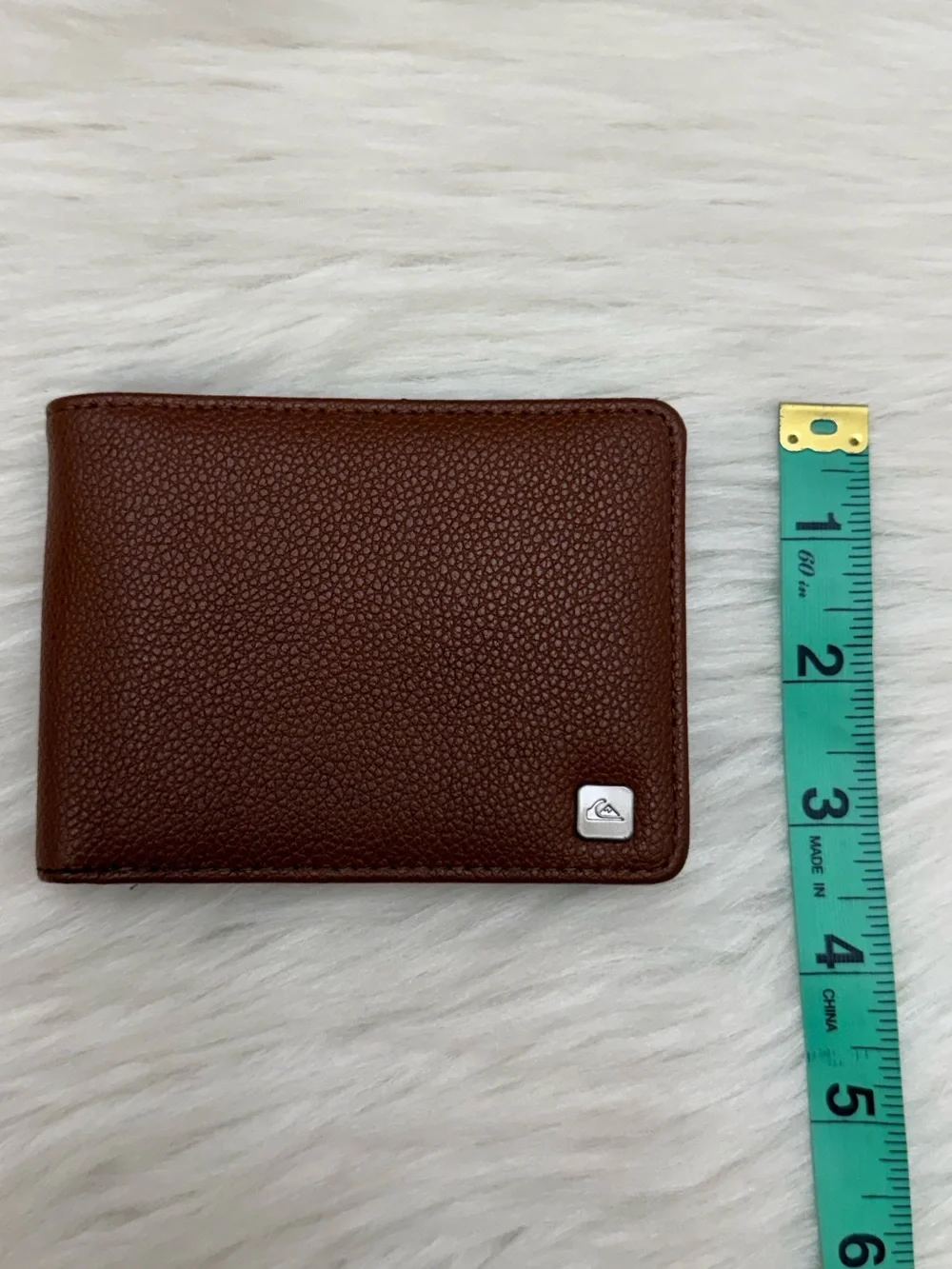 QUIKSILVER - BROWN BLUE FAUX LEATHER BIFOLD WALLET